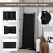6-Panel Black Polyester Room Divider with Lockable Wheels Portable Privacy Screen for Bedroom and Office